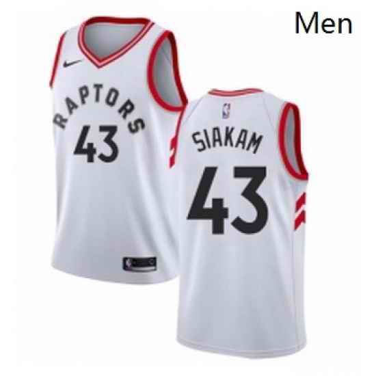 Mens Nike Toronto Raptors 43 Pascal Siakam Swingman White NBA Jersey Association Edition